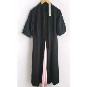 KimiLily Dress Women's Large Black Pink Green Fit And Flare Retro NWT